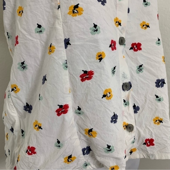 Madewell Seamed Floral Top Smocked Back Size Short Sleeve - Picture 14 of 16